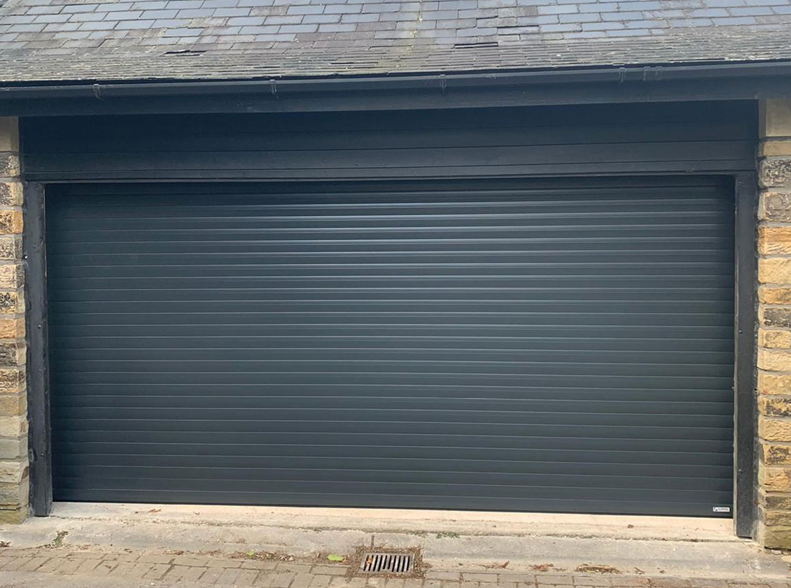 Black garage door modern contemporary Leeds